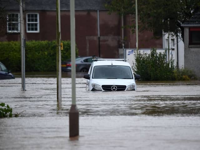 Brechin was under water on Friday after Storm Babet battered the country.