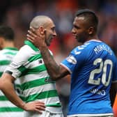 Scott Brown vs Alfredo Morelos. Cr. Getty Images