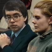 Jens Soering and Elizabeth Haysom in court. Cr. Netflix