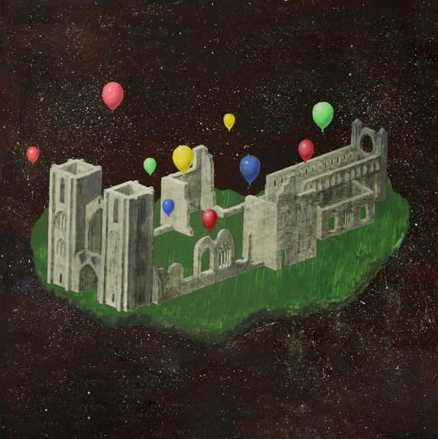 The artwork for Pink Mario's single Elgin Cathedral.