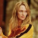 Uma Thurman plays The Bride in Quentin Tarantino's Kill Bill Volumes One and Two.