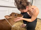 Mina Alali with calf Moo Picture: Mina Alali / SWNS