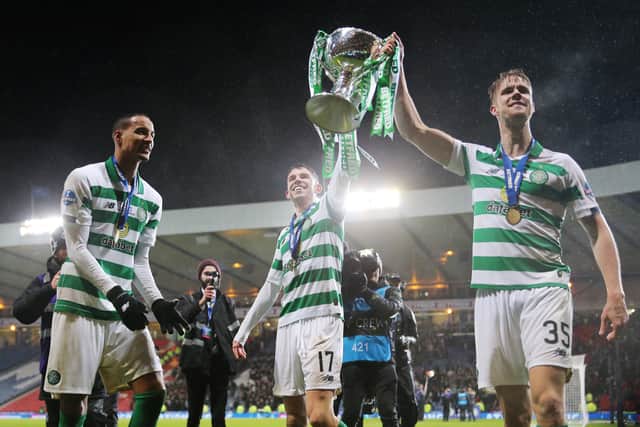 Kristoffer Ajer won nine domestic trophies with Celtic.