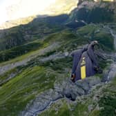 Tim Howell, 34, during practice jumps for his wingsuit jump off Everest Picture: Tim Howell / SWNS