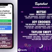 The Instafest app allows music fans to create their dream festival line up using listening data. 