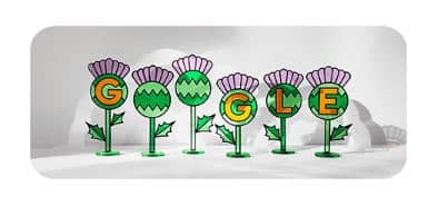 Today's Google Doodle. Cr. Google.