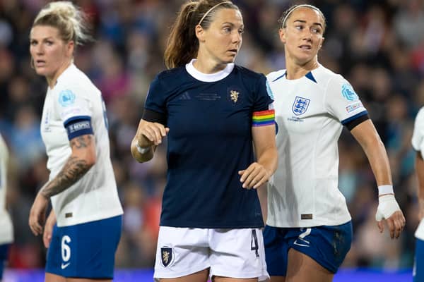 Rachel Corsie says Scotland are "fired up" ahead of tomorrow night's clash with England at Hampden Park. Cr. SNS Group.