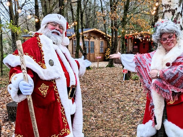 Craig Gillett, 61, as Santa, runs Santa's Grotto Frome alongside his sister Clare Perry, 59, Mrs Claus but is facing eviction over planning permission Picture: Santa's Grotto Frome / SWNS