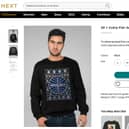 The "offensive" Pan Am jumper being sold by Next. 