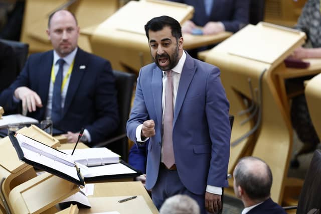 First Minister Humza Yousaf in the Scottish parliament