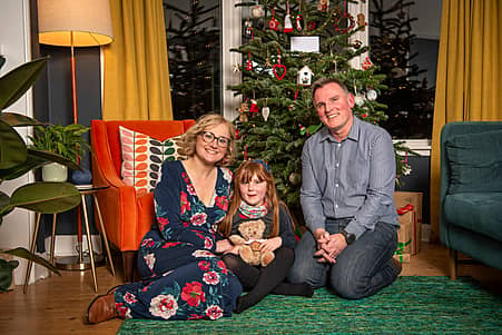 The winners of Scotland's Christmas Home of the Year 2023 - Katie, Beth and Jamie.