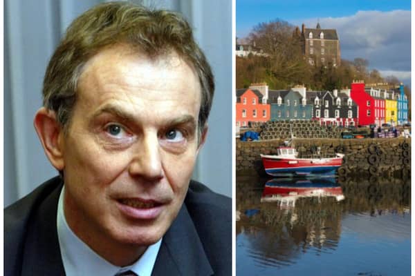 Former Prime Minister Tony Blair, whose Labour government considered setting up a holding camp on the Isle of Mull in an attempt to drive down the numbers of asylum seekers entering in the UK.
