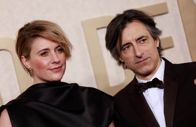 US director and actress Greta Gerwig and screenwriter Noah Baumbach arrive for the 81st annual Golden Globe Awards. Picture: Michael Tran/Getty Images