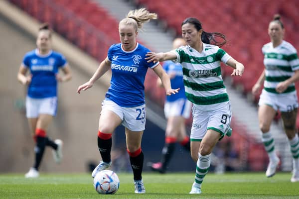 Kirsty Maclean takes on Shen in last season's Scottish Cup final. Cr. SNS Group
