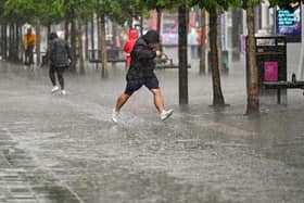 Heavy rain.