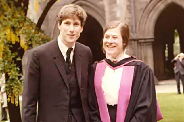 Christopher Harrisson & Brenda Page at her graduation. Image: Rita Ling/Firecrest Films/BBC
