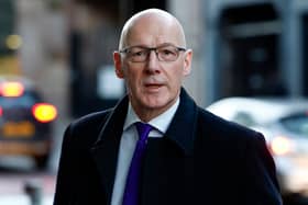John Swinney arriving at the UK Covid Inquiry in Edinburgh