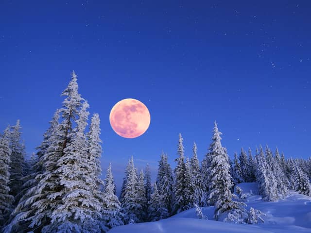 February's full moon is known as the Snow Moon.