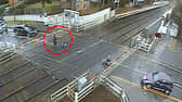 A dogwalker dodged death by crossing a railway and forcing a train to make an emergency stop Picture: Network Rail / SWNS