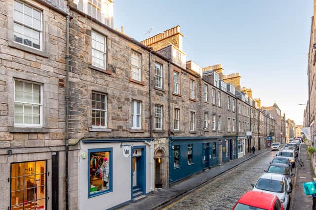 The flat is above the shops and restaurants of Thistle Street