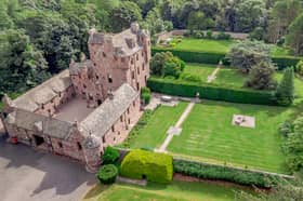 Kelly Castle, Arbirlot, Arbroath.
Offers over £2.3m.
What is it? A striking fortified tower house, which mostly dates from the 16th Century and was lovingly restored by its current owners in 2009. The offering benefits from the addition of a two-bedroom estate manager’s apartment.