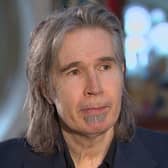 Del Amitri lead singer Justin Currie being interviewed on the BBC 1 current affairs programme, Sunday With Laura Kuenssberg. Picture: BBC One/PA Wire