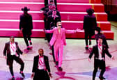 Ncuti Gatwa, Kingsley Ben-Adir, Ryan Gosling and Simu Liu perform "I'm Just Ken" onstage during the 96th Annual Academy Awards at Dolby Theatre on March 10, 2024 in Hollywood, California. (Photo by Kevin Winter/Getty Images)