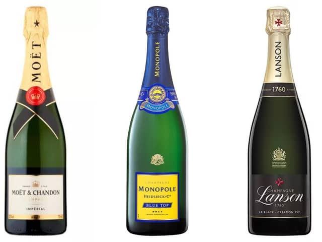 Some of the big name champagne brands that are currently available in supermarkets for a discount price.
