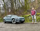 Steven Chisholm with his Polestar 2 test car near Bridge of Weir. Credit National World