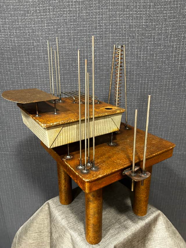 "The Rig" instrument which was constructed to create the score for Still Wakes the Deep. 