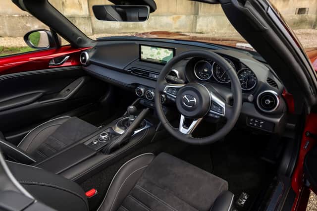 A larger monitor with improved definition is the principle visual change to the interior. Credit: Mazda UK
