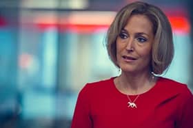 Gillian Anderson stars as BBC journalist Emily Maitlis in Scoop.