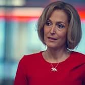 Gillian Anderson stars as BBC journalist Emily Maitlis in Scoop.