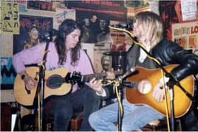 Dave Grohl and Kurt Cobain in Edinburgh.