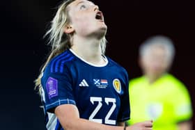Erin Cuthbert has cut a frustrated figure for Scotland. Cr. SNS Group.