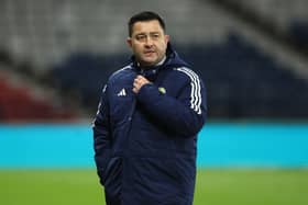 Scotland Head Coach Pedro Martinez Losa during a UEFA Women's European Qualifier between Scotland and Slovakia at Hampden Park.
