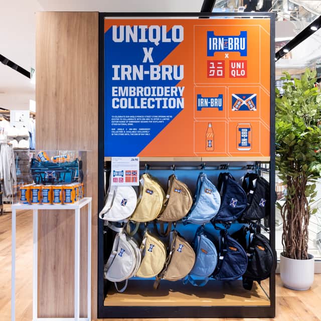 Uniqlo will embroider various Irn-Bru logos onto purchases until the end of May in Edinburgh. 