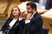 Humza Yousaf reacts as he answers questions during First Minister's Questions at Scottish Parliament. Picture: Jeff J Mitchell/Getty Images