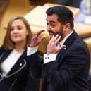 Humza Yousaf reacts as he answers questions during First Minister's Questions at Scottish Parliament. Picture: Jeff J Mitchell/Getty Images