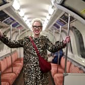 Anna Campbell-Jones in a Glasgow Subway carriage whose interior she helped to design. (Photo by John Devlin/The Scotsman)