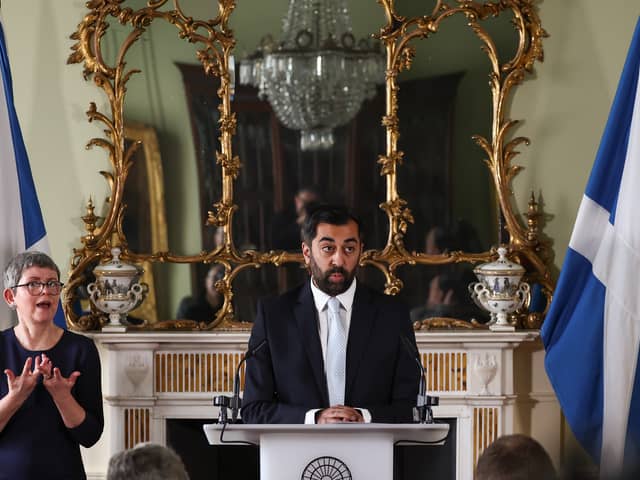 First Minister Humza Yousaf holds a press conference as he announces the SNP will withdraw from the Bute House Agreement. Picture: Jeff J Mitchell/Getty Images