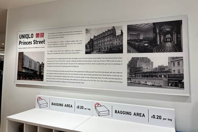 The new Edinburgh store includes a brief history of the former BHS building. 