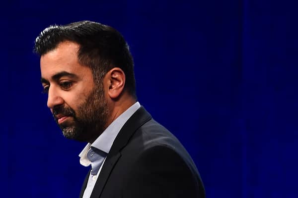 First Minister Humza Yousaf arrives on stage to deliver a speech during the Scottish National Party annual conference, in Aberdeen, in October. Picture: Andy Buchanan/Getty Images