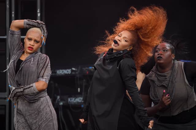 Janet Jackson performs on the Pyramid Stage on day four of Glastonbury Festival 2019. Image: Getty