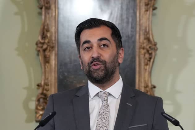 First Minister Humza Yousaf speaks during a press conference at Bute House, his official residence in Edinburgh where he said he will resign as the country's leader. Picture: Andrew Milligan/PA Wire