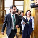 Outgoing First Minister Humza Yousaf departs a SNP group meeting at the Scottish Parliament. Picture: Jeff J Mitchell/Getty Images