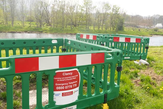 Scottish Water said while investigations are ongoing into the leak near the Lower Pavilion beat, engineers have have raised and sealed the manhole where leaks are happening 'to reduce any further discharges.'