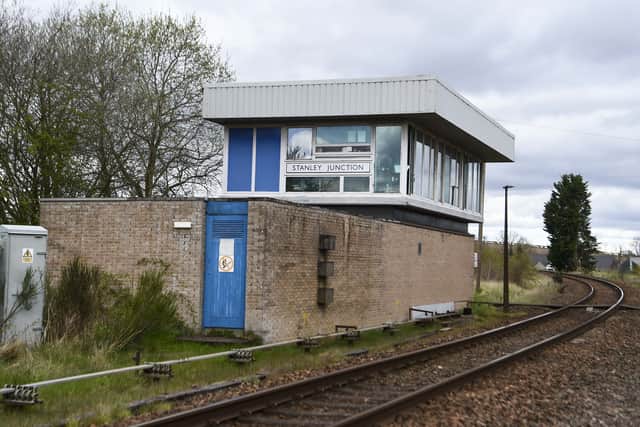 Stanley Junction signal box was built in 1961 but houses signalling equipment of a type developed in the Victorian era. (Photo by Lisa Ferguson/The Scotsman)