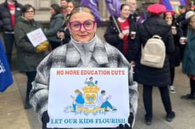 Demonstration in Glasgow over education cuts.