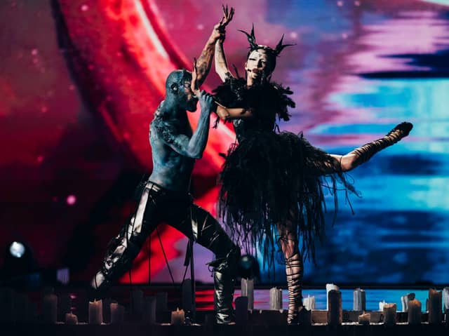 Bambie Thug, Ireland's Eurovision 2024 entry, during the first semi-final. Image: EBU/Sarah Louise Bennett